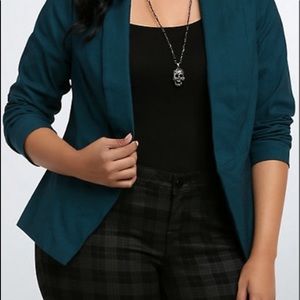 Torrid dark teal stretch blazer